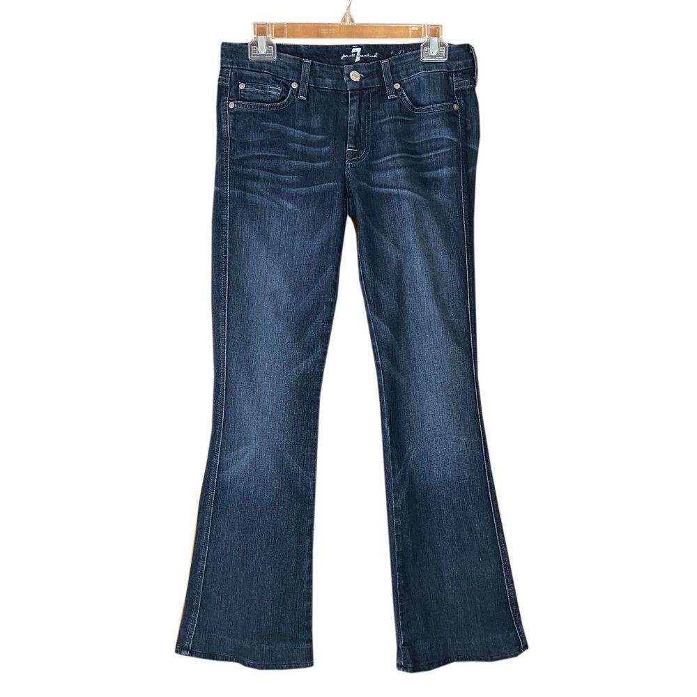 7 For All Mankind Women's A-Pocket Flare Jeans Size 27 Blue Medium Wash *Hemmed*
